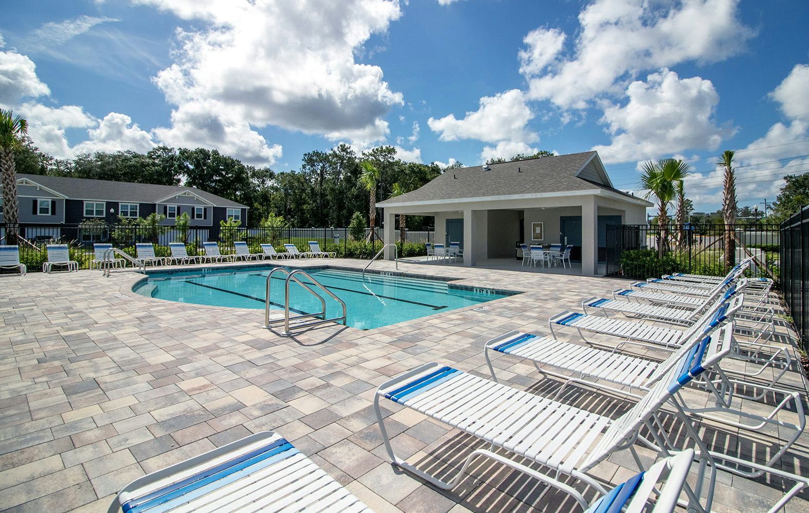 Pool amenity in a townhome community